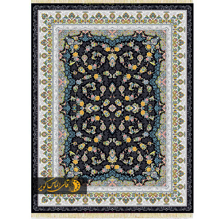 almas-rozha-700-2550-sormei فرش ماشینی طرح روژا سرمه ای