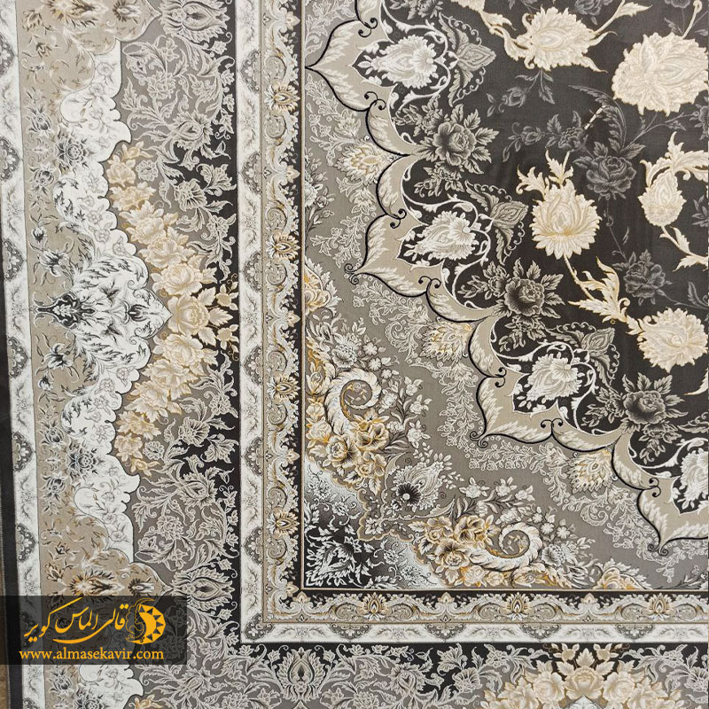 naghshe-jahan-zarinmehr-dodi-4 فرش 1200 شانه کاشان طرح زرین مهر دودی