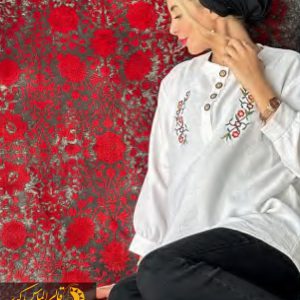 فرش ماشینی قرمز مدرن 700 شانه کد 73053