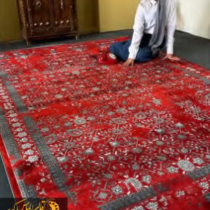 فرش ماشینی پتینه قرمز 700 شانه کد 73130