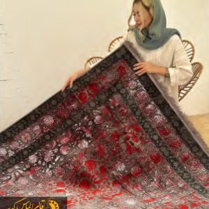 فرش ماشینی پتینه قرمز 700 شانه کد 73001