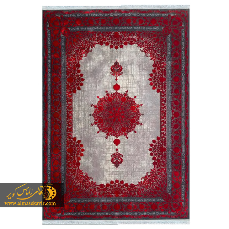 فرش-ماشینی-قرمز-700-شانه-کد-73005 فرش ماشینی مدرن لاکی700 شانه کد 73005