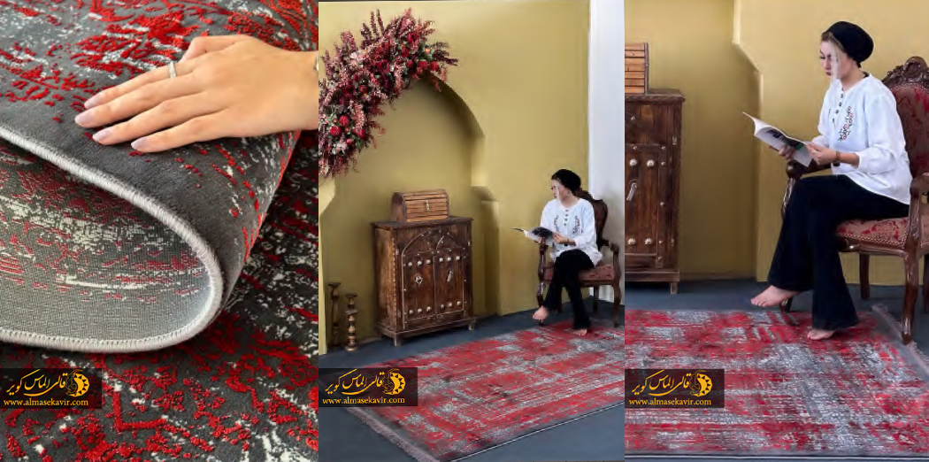 فرش قرمز لاکی گلریز