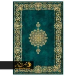 فرش خاص قالی الماس کویر ،فرش طرح سبز آبی ورساچه 25CN0160