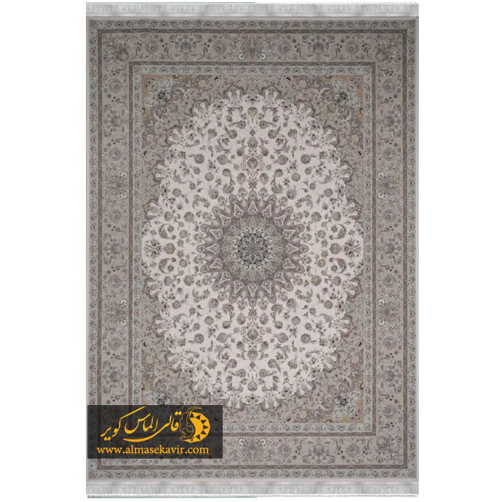 فرش کاشان رنگ کرم پری فرش ماشینی طرح دستباف نایین کرم پری