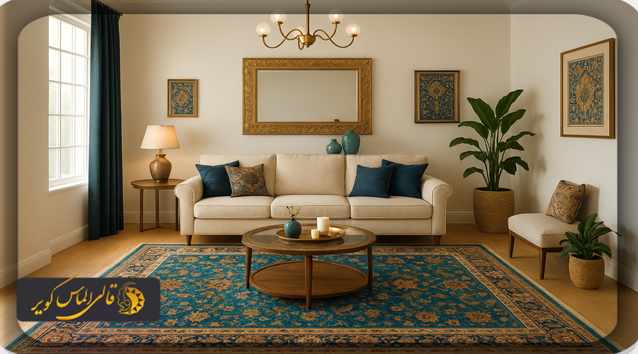 فرش ماشینی طرح سلطان اباد سبز