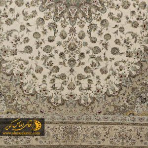 فرش ماشینی طرح دستبافت پری بژ کد 15054